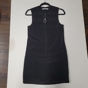 T Alexander Wang Women's Little Black Dress Size 0 XS Silver Zipper